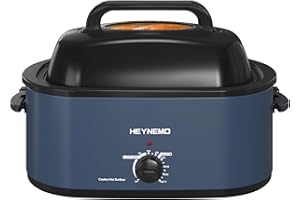 28 Quart Electric Roaster Oven with Visible & Self-Basting Lid, Large Turkey Roaster with Defrost Warm Function, Adjustable T