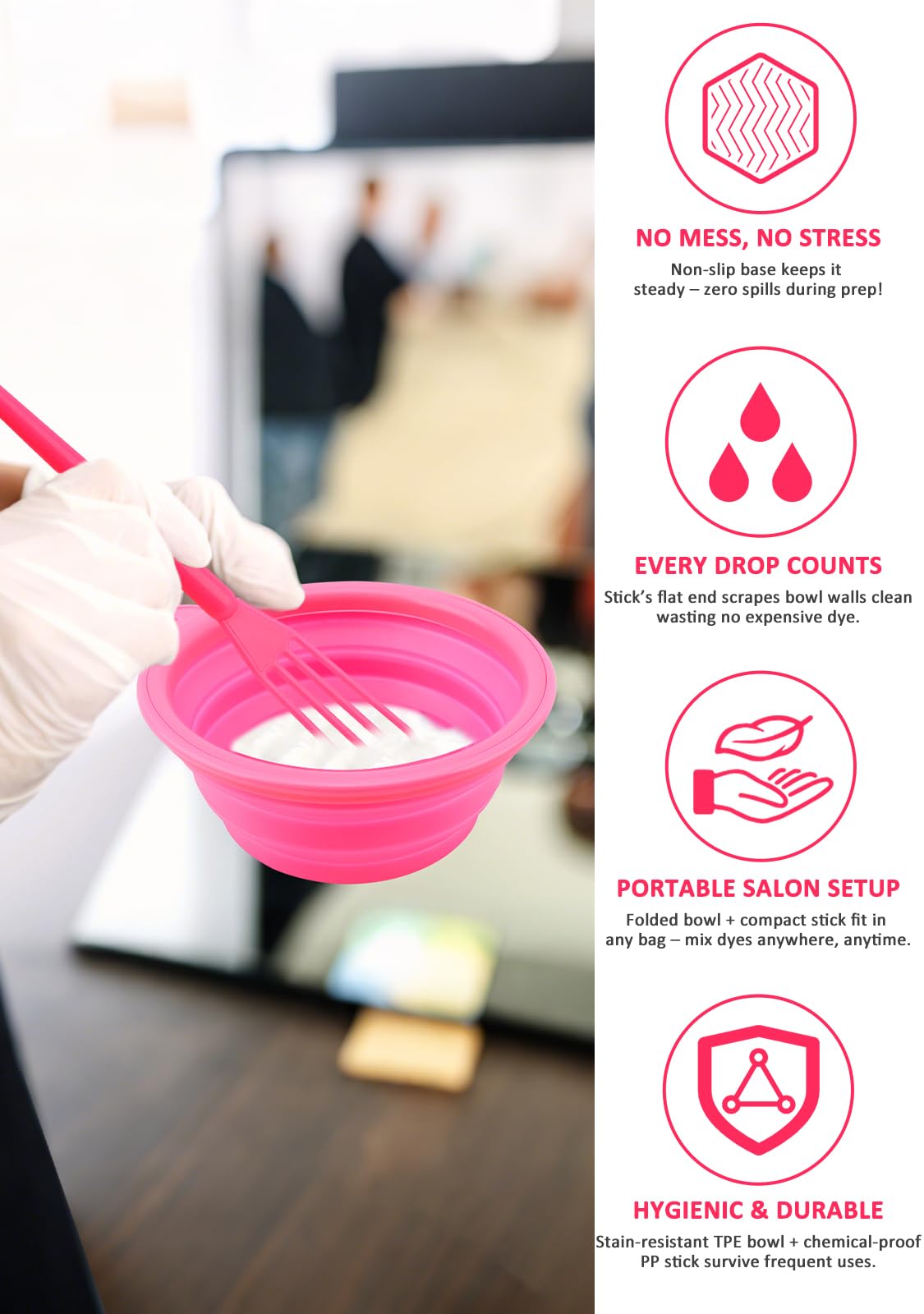 YOOVR 19PCS Hair Bleach Dye Kit with Hair Dye Brush and Bowl Whisk Hair Clips Protective Gear Set, Ideal for Hair Bleaching Coloring Highlighting, Essential Salon Supplies for Women and Hairstylist