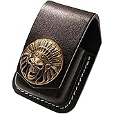 Fliptop Leather Lighter Pouch Case Holder,Kerosene Windproof Lighter Belt Case,Handmade Cowhide Lighter Holder with Pocket Belt Loop,Fits Standard Windproof Lighters