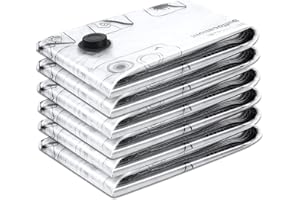 6 Jumbo Vacuum Storage Bags, Vacuum Seal Bags for Clothing, Travel Space Saver Bags for Luggage Clothes Pillows Comforters Bl