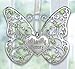 Butterfly Christmas Ornament - in Loving Memory - Remembrance Silver Butterfly with Engraved Heart - Light Green Crystals - Bereavement - Sympathy - 3