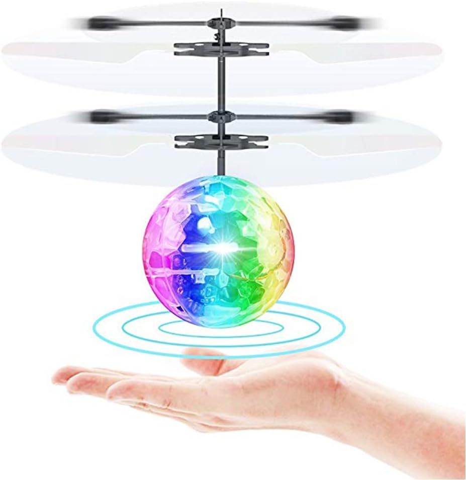 HanDingSM RC Flying Ball, Hand Suspension Helicopter Ball With Shinning LED Lights,Infrared Sensing Induction Flying Toys For Boys Girls Kids Teenagers Adults