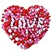 Caydo 550 Pieces Valentine Glitter Pom Poms 3 Sizes Fuzzy Sparkle Balls Fluffy Pom Balls Small Craft Pompoms for Valentines Day DIY, Creative Crafts Decorations(Red, Pink, White)