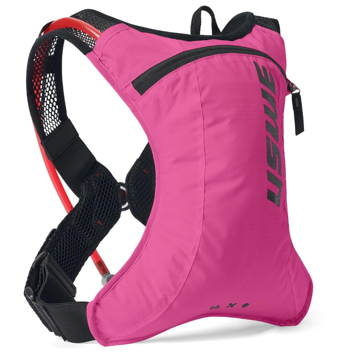 USWE Race 2.0, Ultra Lightweight Hydration Backpack with 2.0L / 70oz Water Bladder, Leak Proof Pack for Gravel, MTB, Running, Hiking, Cycling, Camping, Biking for Men,Women (Pink, 2L)