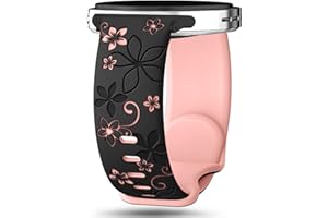 GeeBerYo Two-Tone Flower Engraved Bands Compatible with Galaxy Watch 8 40mm/44mm/Classic 46mm 2025,Cute Soft Silicone Sport Galaxy 8 Strap for Men Women
