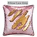 URSKYTOUS Reversible Sequin Pillow Case Decorative Mermaid Pillow Cover Color Changing Cushion Throw Pillowcase 16” x 16”,Pink and Gold
