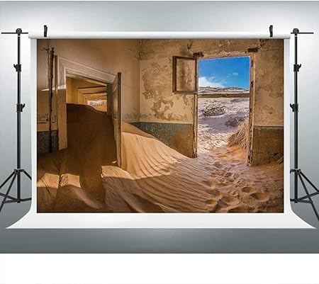 Amazon Hiyash 9x6ft 砂漠の廃墟の建築写真の背景放棄された都市古い背景写真ブーススタジオ小道具誕生日パーティー赤ちゃんの誕生日の装飾バナー美しい思い出の家の装飾 バックペーパー 背景布 通販