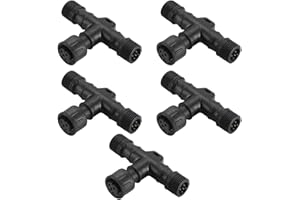 FVTLED Replacement 5Pin T-Connector Waterproof for RGBW Color LED Deck Light Kit, Pack of 5