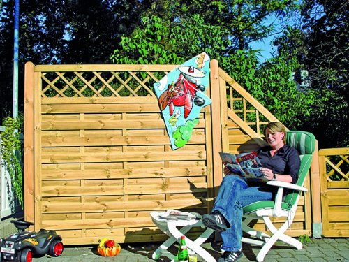 GreenSeason Lamellenzaun London B150 x H180/160 cm. – Bild 5