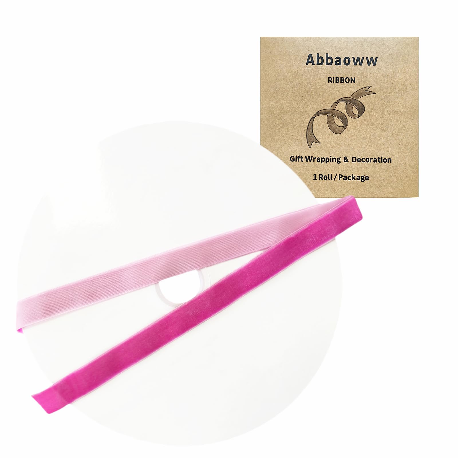 Photo 1 of Abbaoww 25 Yards Hot Pink Velvet Ribbon 1 Inch Single Face Velvet Ribbon for Christmas Wreath Decoration Gift Wrapping DIY Project Bow Making (Hot Pink, 1 Inch)