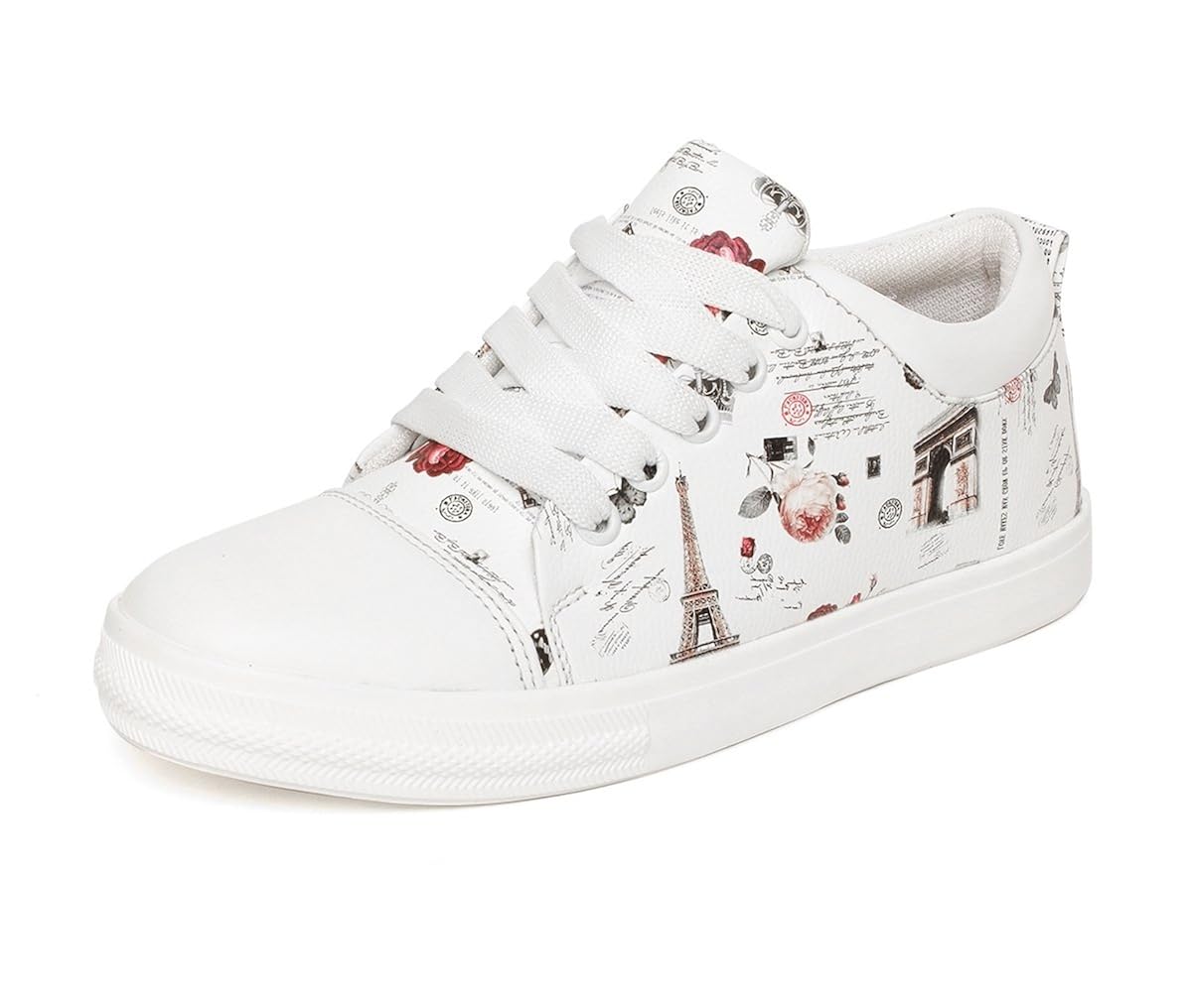 vendoz women stylish white casual shoes