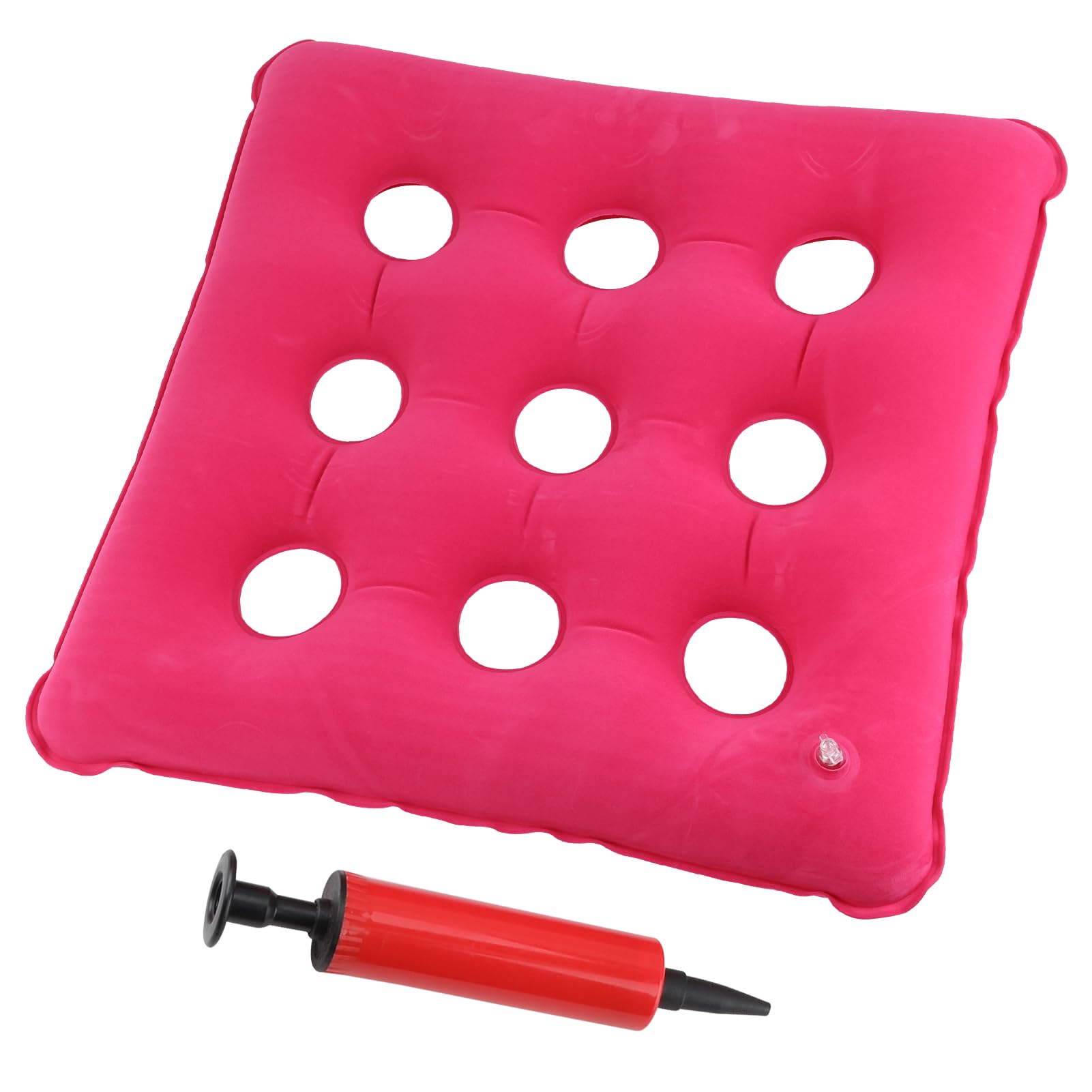 Air Inflatable Seat Cushion, Pressure Cushions for Bottoms Air Sitting Pillow Cushion with Pump, Car Office Sitting Cushion for Relief Pressure Sores, Health Prevention (Rose Red)