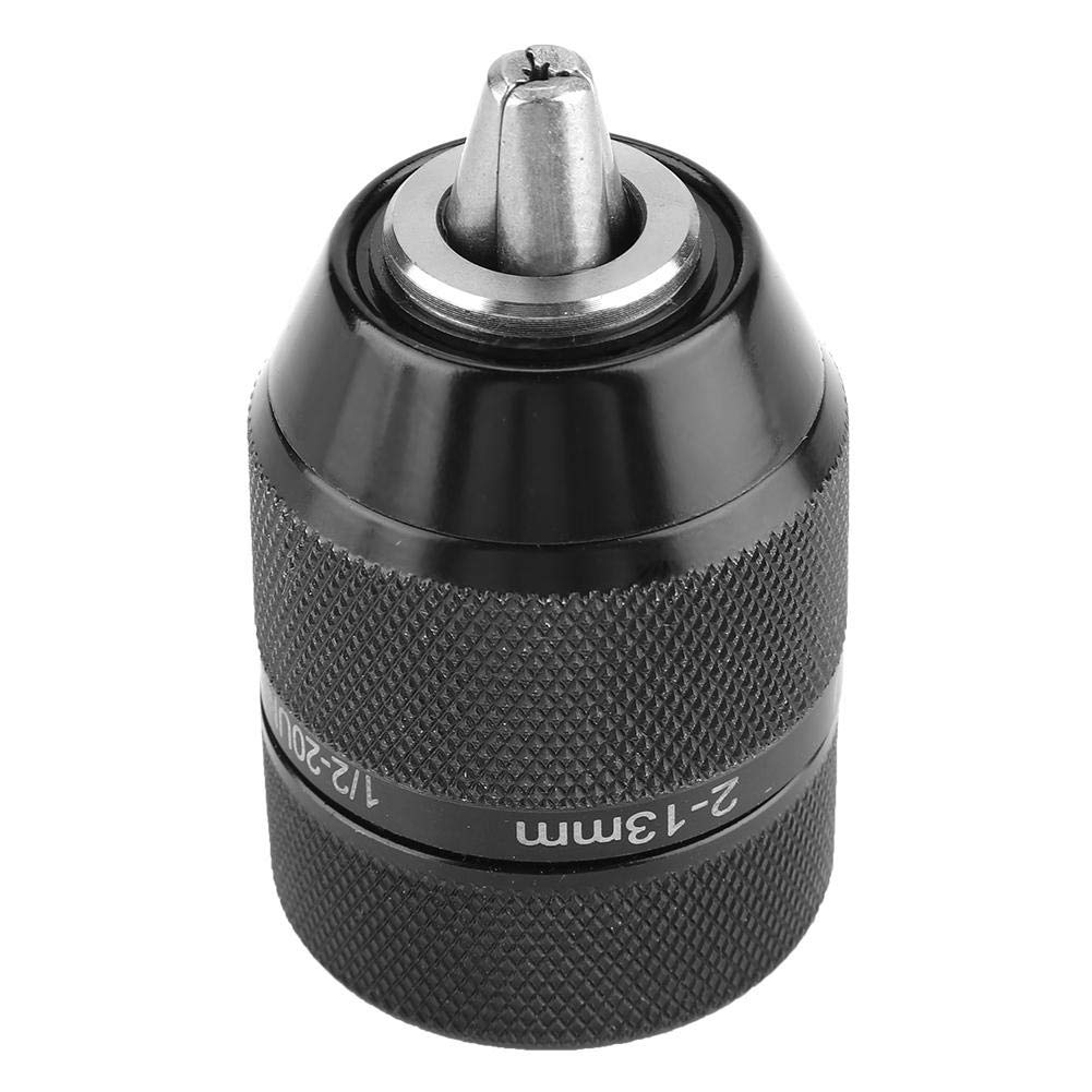 Keyless Drill Chuck, 13 mm Metal Drill Chuck, / 2-20UNF Mount Self Locking Electric Drill Chuck for AC Drills with a Power Below 700 W and Various DC Drills