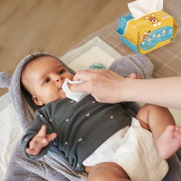 BABBLEROO DRY WIPES FOR BABY – 100% PLANT-BASED COTTON, HYPOALLERGENIC, FRAGRANCE-FREE, CHEMICAL-FREE, GENTLE FOR SENSITIVE SKIN, USE WET OR DRY FOR DIAPER CHANGES AND CLEANUPS– 200 WIPES