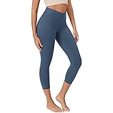 ODODOS Women's Crossover Leggings with Back Pocket, 23" / 25" / 28" Buttery Soft V High Wasit Lounge Yoga Pants