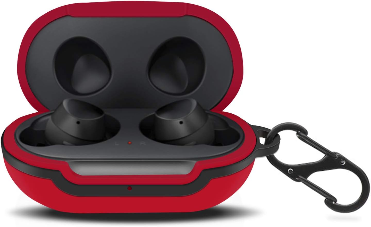 Silicone case for Galaxy Buds, Full Body Protective Case Cover Keychain with Carabiner Anti-Lost & Shockproof Protective Case Cover Skin for Samsung Galaxy Buds SM-R170 (Red)