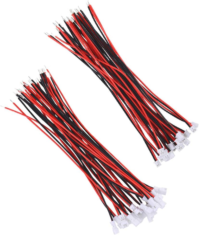 GTIWUNG 20 works Mini Micro JST-PH 2.0 JST Plug Connector 2 Pin Male Female Plug Connector Cable, Red, T236