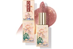 CATKIN Tinted Lip Balm Glitter Lip Stain Ultra Hydrating Lip Moistrurizer Lip Care with Vitamin E Nourishing For Cracked & Dry Lips 0.12 oz C15 Destiny - Wine Red