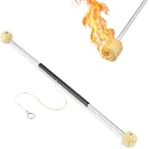 Shimeyao 2.3 ft (27.6") Fire Staff Stick Shooting Twirling Baton Fire Levitation Wand Dancing Wand for Performances Double Wicks, Cushion Grip for Beginners to Professionals