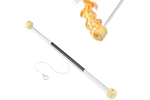 Shimeyao 2.3 ft (27.6") Fire Staff Stick Shooting Twirling Baton Fire Levitation Wand Dancing Wand for Performances Double Wicks, Cushion Grip for Beginners to Professionals
