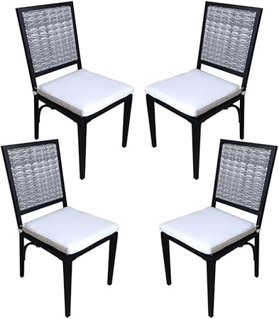 Amazon Com Wicker Dining Chair Set Of 4 Rattan Dining Side Chair