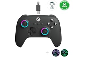 8Bitdo Ultimate C Hall Effect Joysticks/Hall Trigger Wired Controller with RGB Lighting Fire Ring, 3.5mm Audio Jack for Xbox 