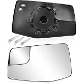 TOP-MAX Driver Side Mirror Glass Replacement for 2019 2020 2021 2022 2023 Chevrolet Silverado| GMC Sierra 1500 2500 3500HD, Left Convex Heated Mirror Glass with Backplate