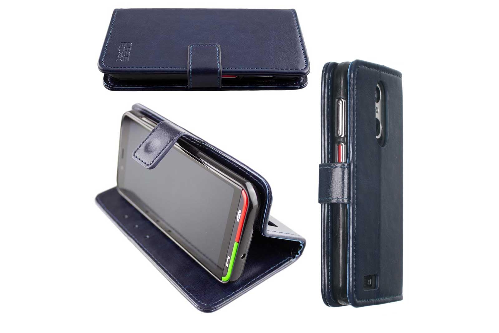 caseroxx Bookstyle-Case for Emporia Supereasy, Cover, faux leather, blue, Card Slots & Magnetic Closure