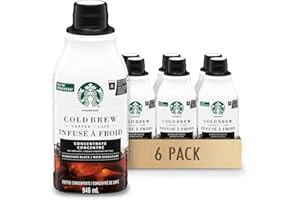 Starbucks Cold Brew Coffee Concentrate, Signature Black, 6 X 946 ML Bottles, 6 Count