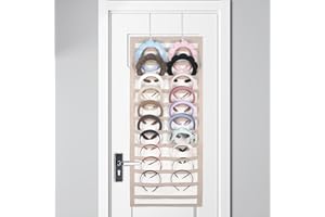 Artilife Hanging Headband Holder for Over The Door and Closet, 24 Slots Felt Head Band Organizer Shelf