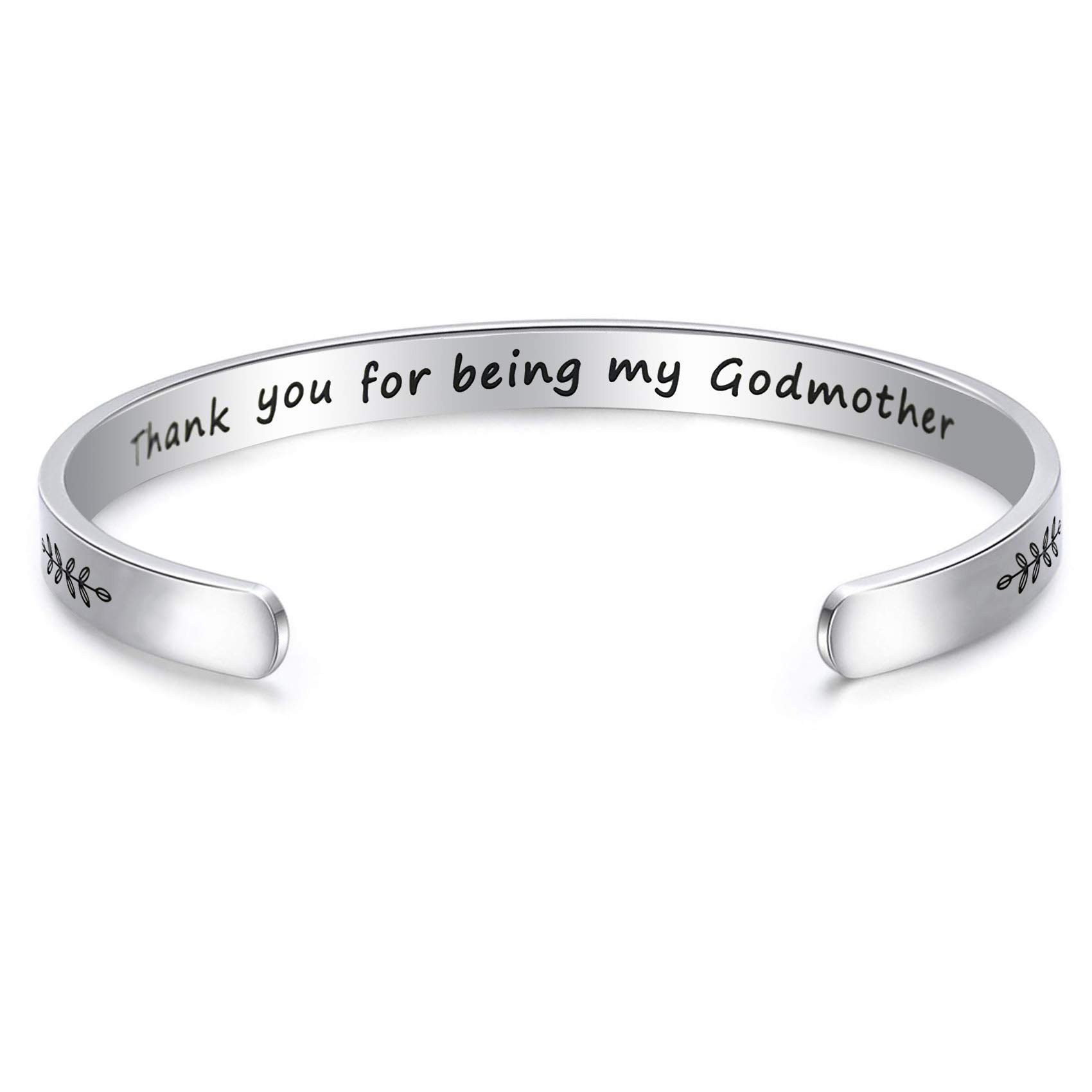 LParkin Godmother Gifts from Godchild, Will You Be My Godmother Proposal, Thank You for Being My Godmother Bracelets for Women, Baptism Confirmation Gift, Godmother Cuff Bracelet