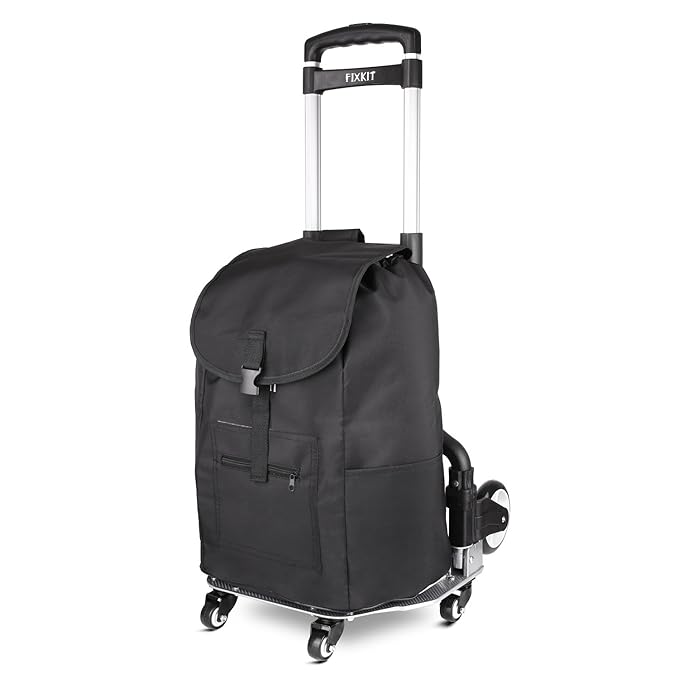 FIXKIT Einkaufstrolley Tragbarer Sackkarre mit Abnehmbarer Tasche und Ausziehbarem Griff,Gestell Aluminium Handkarre Belastba