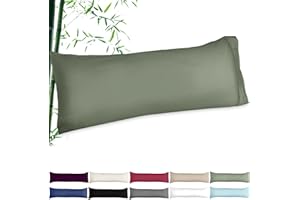 Soft Body Pillow Cover/Pillowcases 60 x 21 Inch, WINKAURA Premium Unique Long Pillow Case for Bed Fits 54x20 Pillow, Envelope Closure, Army Green