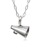 EnCharmed Sterling Silver Megaphone Cheerleader Announcer 3D Charm Necklace, 18"