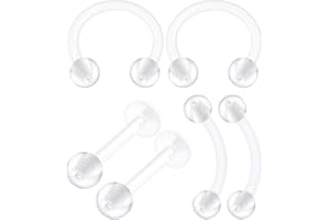 BANAVEGA Bioplastic ear tragus earrings 16 Gauge Ball Eyebrow Helix Lobe Lip Earrings Cartilage Jewelry See More Sizes and Colors