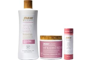 Raw Sugar Beach Rose + Coconut Milk + Shea Body Love Bundle - Sensitive Skin Body Wash, Body Scrub & Deodorant, Clean Ingredients, Formulated without Sulfates and Parabens