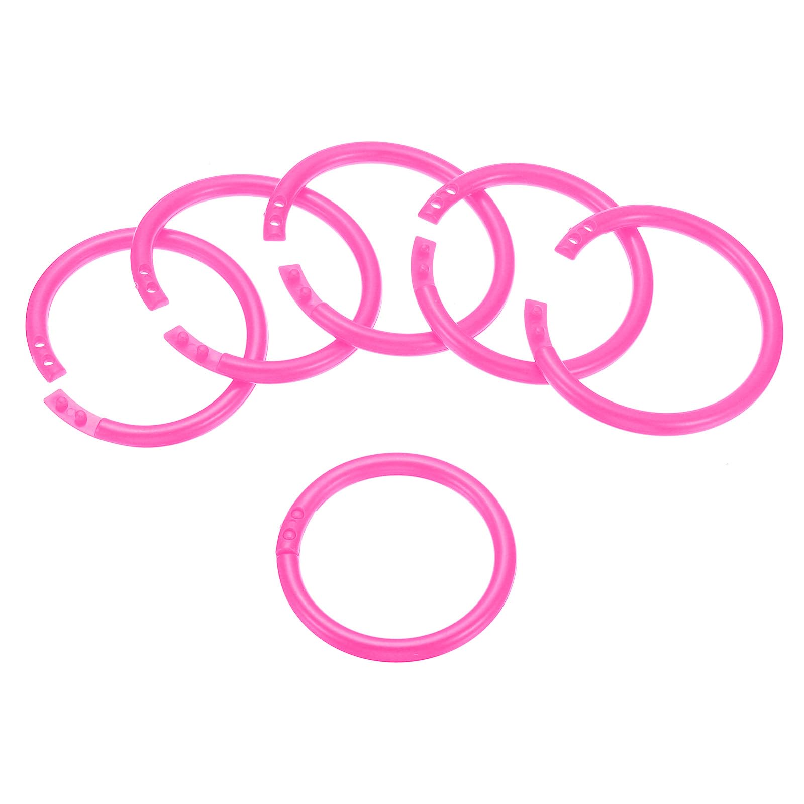 PATIKIL 2" OD 1.6" ID Loose Leaf Rings, 100 Pack Binder Ring Plastic O Rings for Book DIY Scrapbook Notebook, Pink — image 1