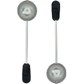 Unlorspy 2Pcs Long Handle Tea Ball, Black, Stainless Steel | Metal Tea Ball Infuser for Loose Tea, Loose Leaf Tea Steeper for Cup, Natural Tea &amp; Coffee
