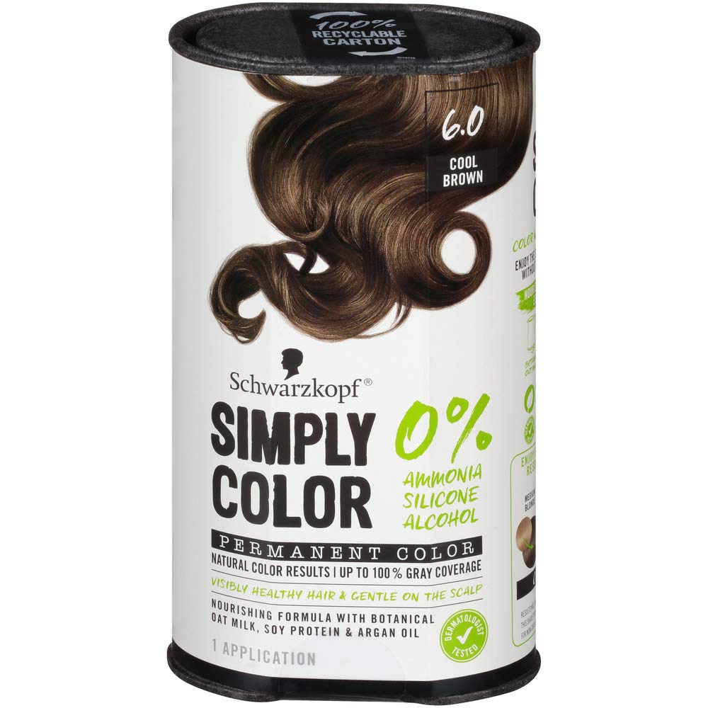 Schwarzkopf Simply Color Permanent Hair Color, 6.0 Cool Brown : Beauty