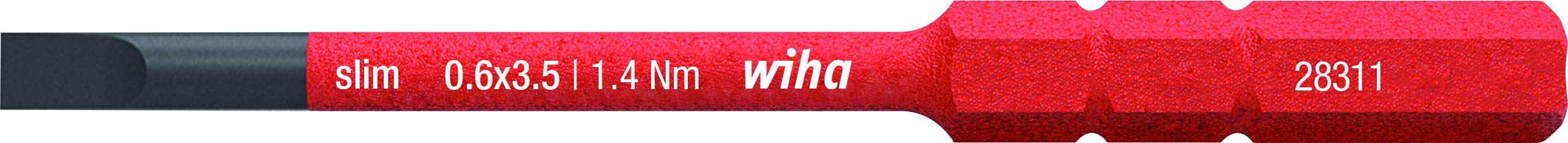 Wiha 283110035 Bit slimBit 41159) 3.5 mm x 75 mm for Drive Screws, Allrounder, Electricians)