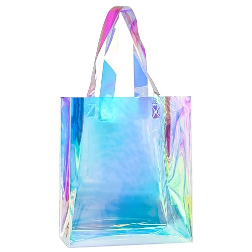 inheming Iridescent Clear Tote Bags, Fashion Holographic Clear