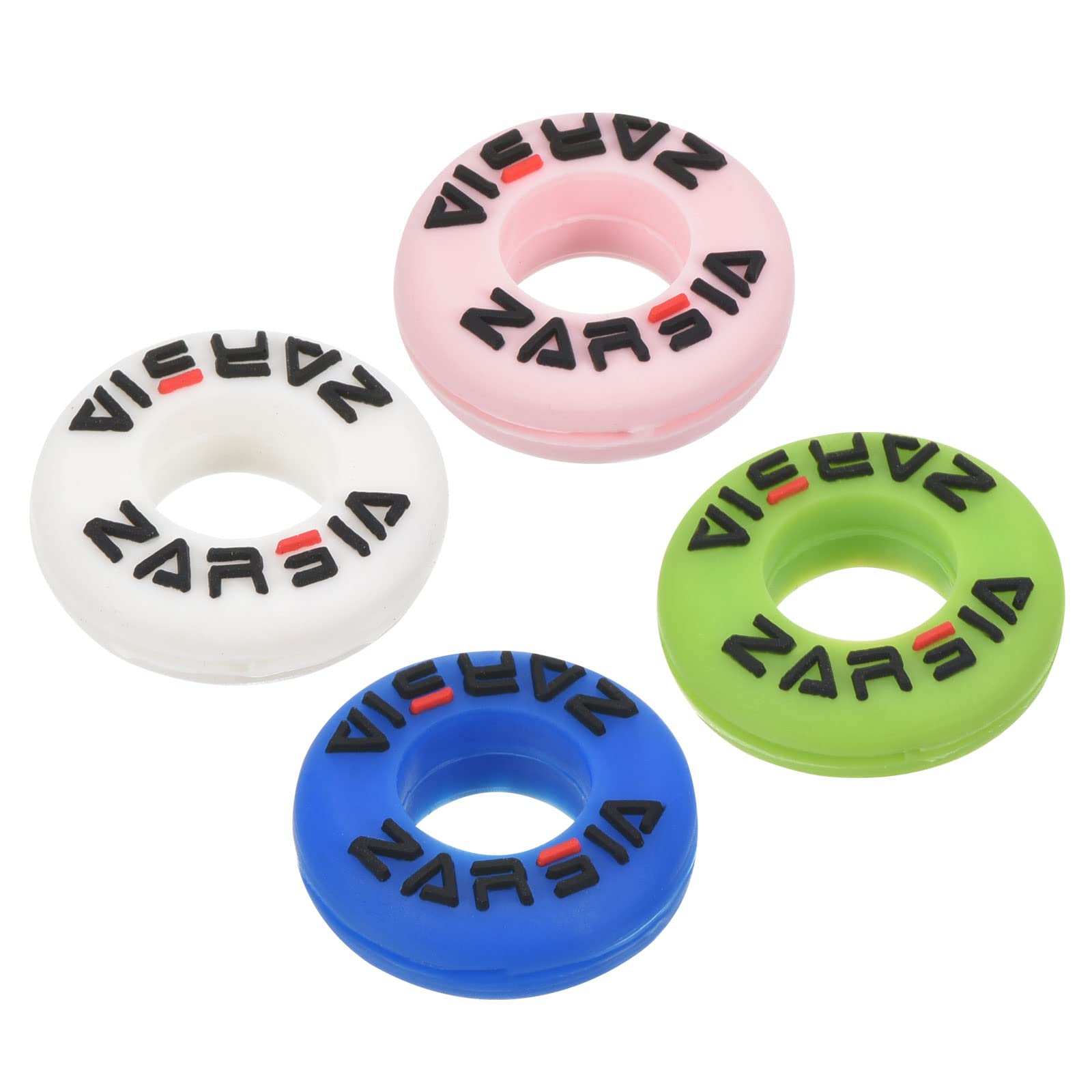 PATIKIL Tennis Vibration Dampener, 4 Pack Round-shaped Silicone Shock Absorber Racket String Damping for Tennis Racquet, Blue, Pink, White, Green