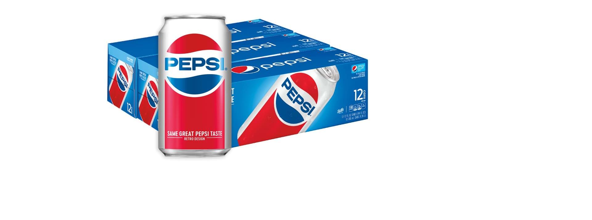 Pepsi Soda, Fridge Pack Bundle, 12 fl oz, 36 Cans
