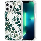 MOSNOVO Case for iPhone 13 Pro Max, [Buffertech 6.6ft Military-Grade Drop Protection] [Anti Peel Off Tech] Clear TPU Bumper Phone Case Cover Design - Eucalyptus