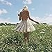R.Vivimos Womens Summer Halter Deep V Neck Sexy Patchwork Mini Short Dresses Large Beige