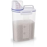 TBMax Rice Storage Bin Cereal Containers Dispenser with BPA Free Plastic + Airtight Design + Measuring Cup + Pour Spout - 2KG
