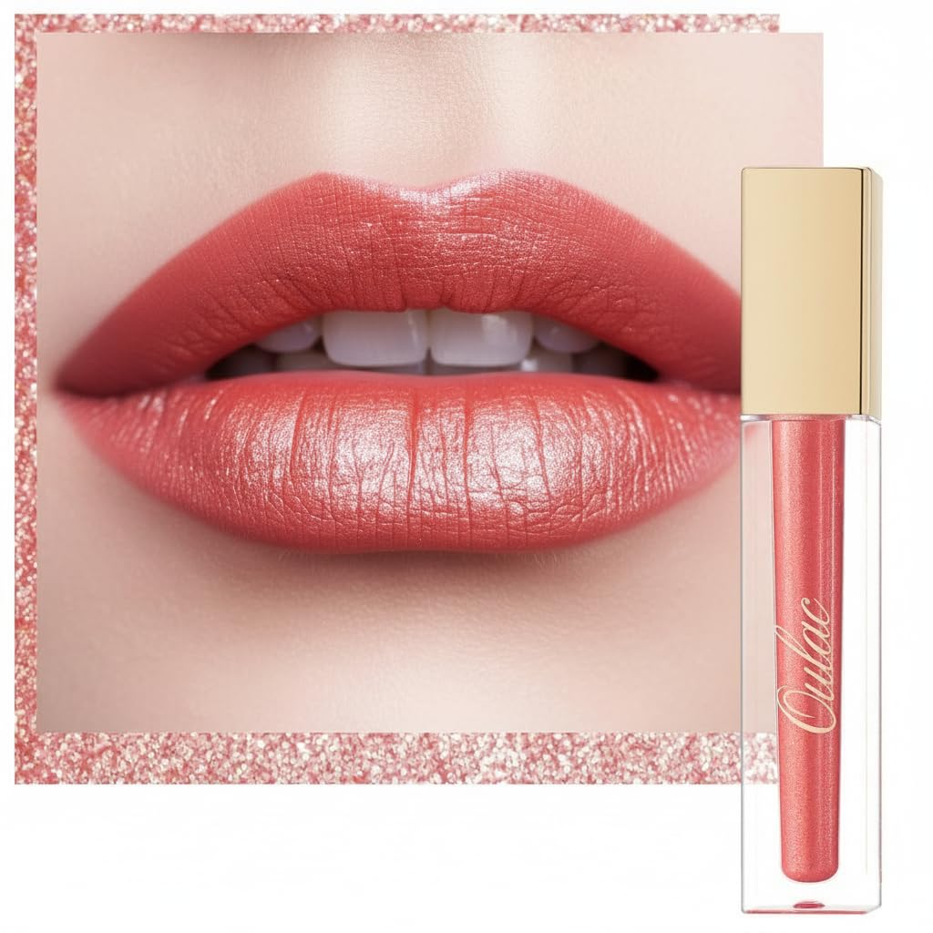 Oulac Metallic Diamond Shine Liquid Lip Gloss - Glitter Glossy for Lip & Eye, Long Lasting 24H + & Waterproof, Lightweight Lip Stain, 3D Metallic Finish, No Transfer, Vegan, 4.5ml,MD05 Loose Control