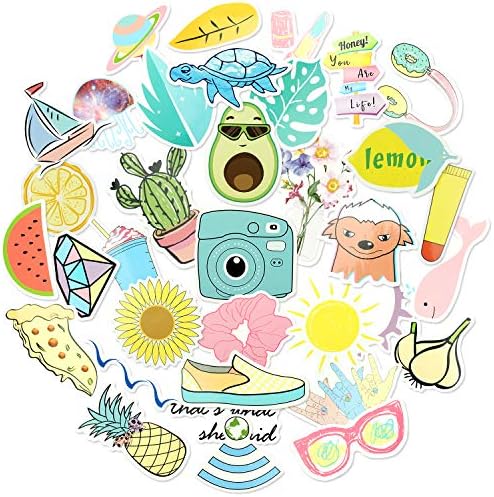 Cute Stickers for Water Bottles, Monato Hydro Flask Vinyl Stickers Waterproof Aesthetic Laptop Wall Car Skateboard Stickers for Teens,Girls
