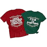 Christmas Couples His and Her Shirt: Family Matching Xmas Outfits Sets - Funny Holiday Graphic Pajamas Tees Top