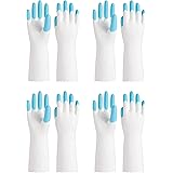 PACIFIC PPE 4 Pairs PVC Dishwashing Gloves, Unlined, Latex Free, Waterproof, Cleaning, Kitchen, Blue, Large